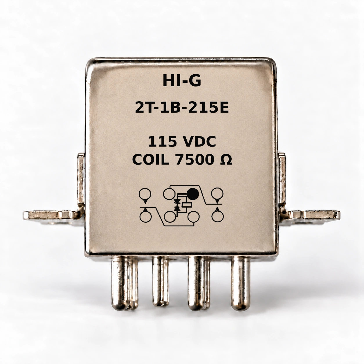 2T-1B-215E — HI-G relay with 115 Vdc, 7500 Ω coil and suppressor schematic