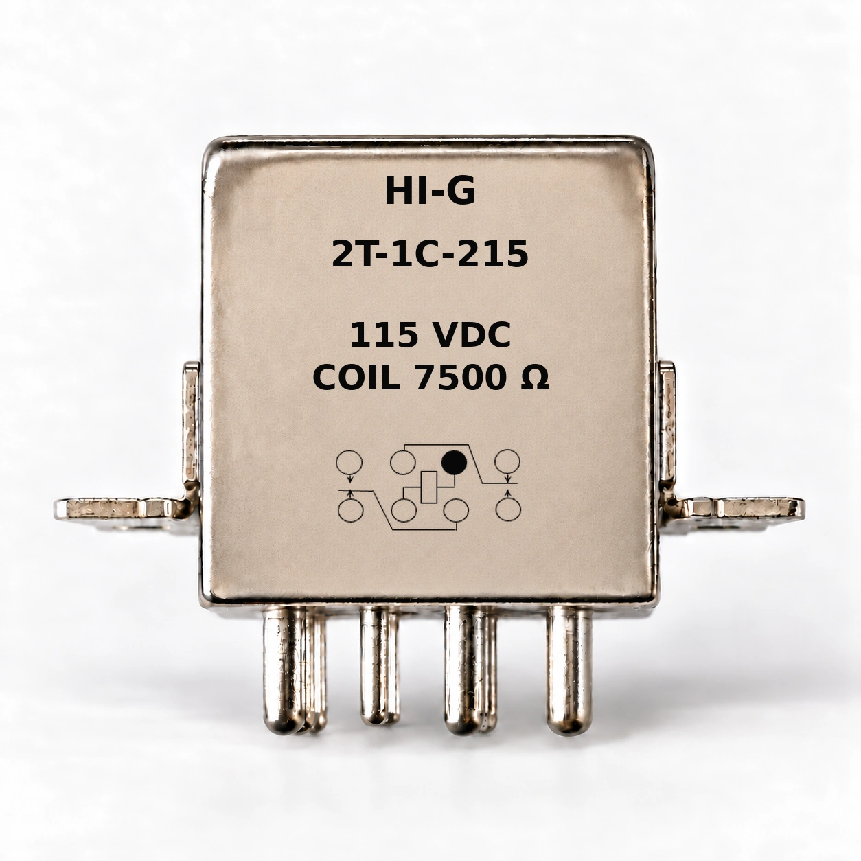 2T-1C-215 — HI-G relay with 115 Vdc, 7500 Ω coil and standard schematic