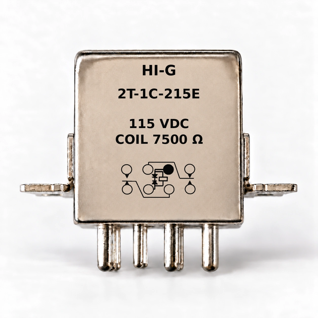 2T-1C-215E — HI-G relay with 115 Vdc, 7500 Ω coil and suppressor schematic