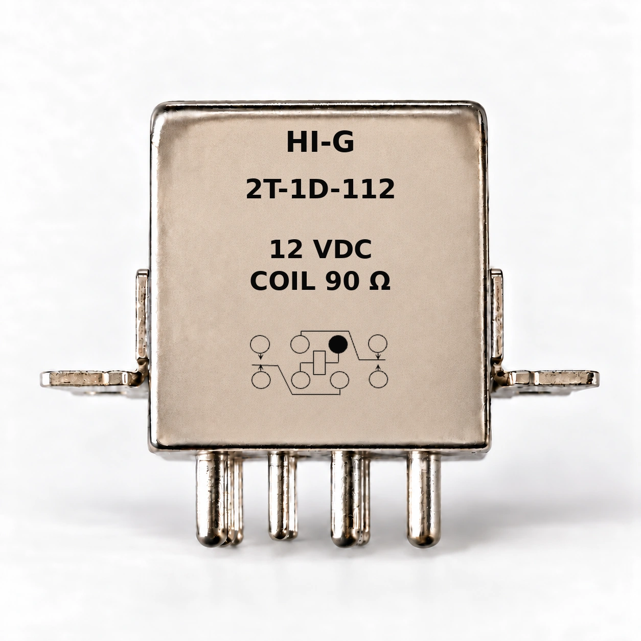 2T-1D-112 — HI-G relay with 12 Vdc, 90 Ω coil and standard schematic
