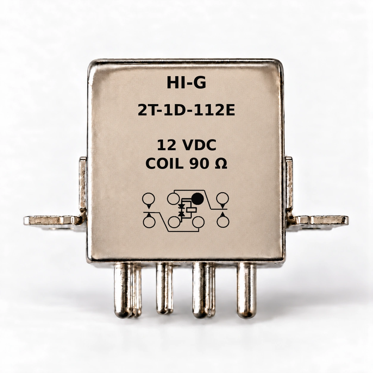 2T-1D-112E — HI-G relay with 12 Vdc, 90 Ω coil and suppressor schematic