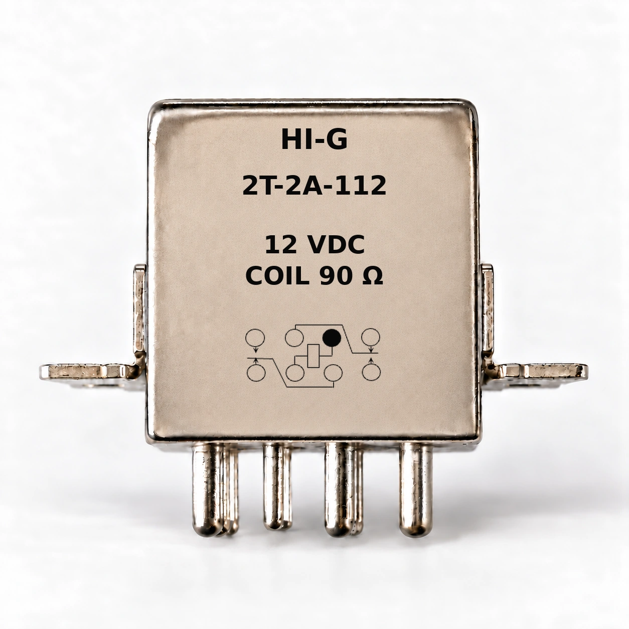 2T-2A-112 — HI-G relay with 12 Vdc, 90 Ω coil and standard schematic