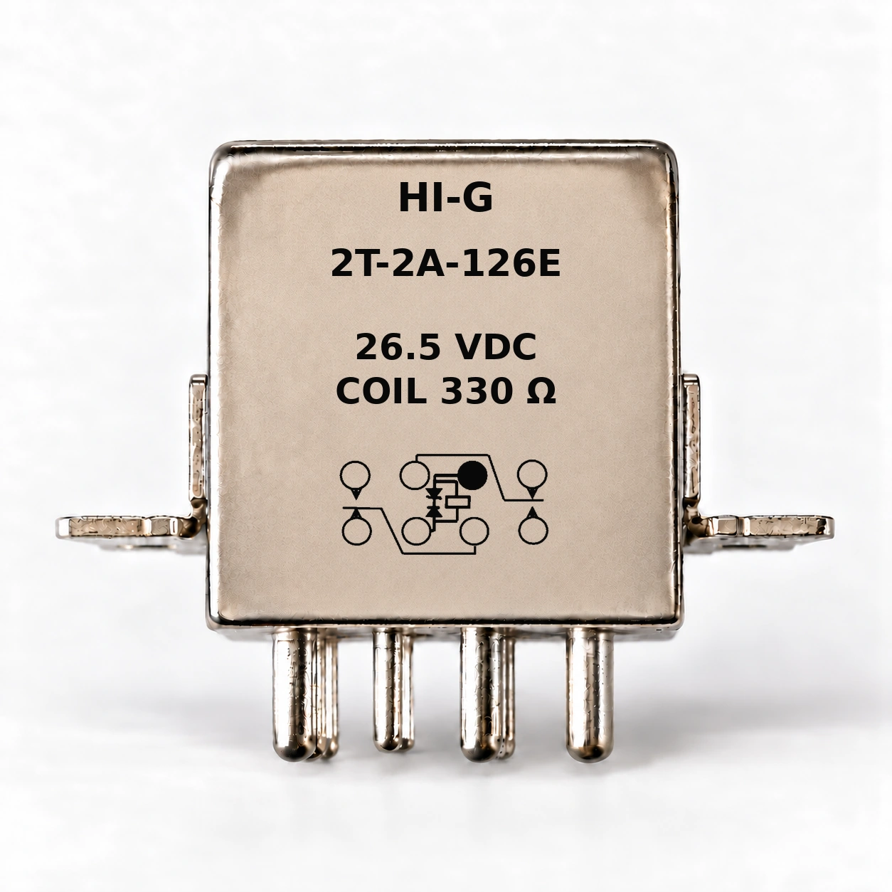 2T-2A-126E — HI-G relay with 26.5 Vdc, 330 Ω coil and suppressor schematic