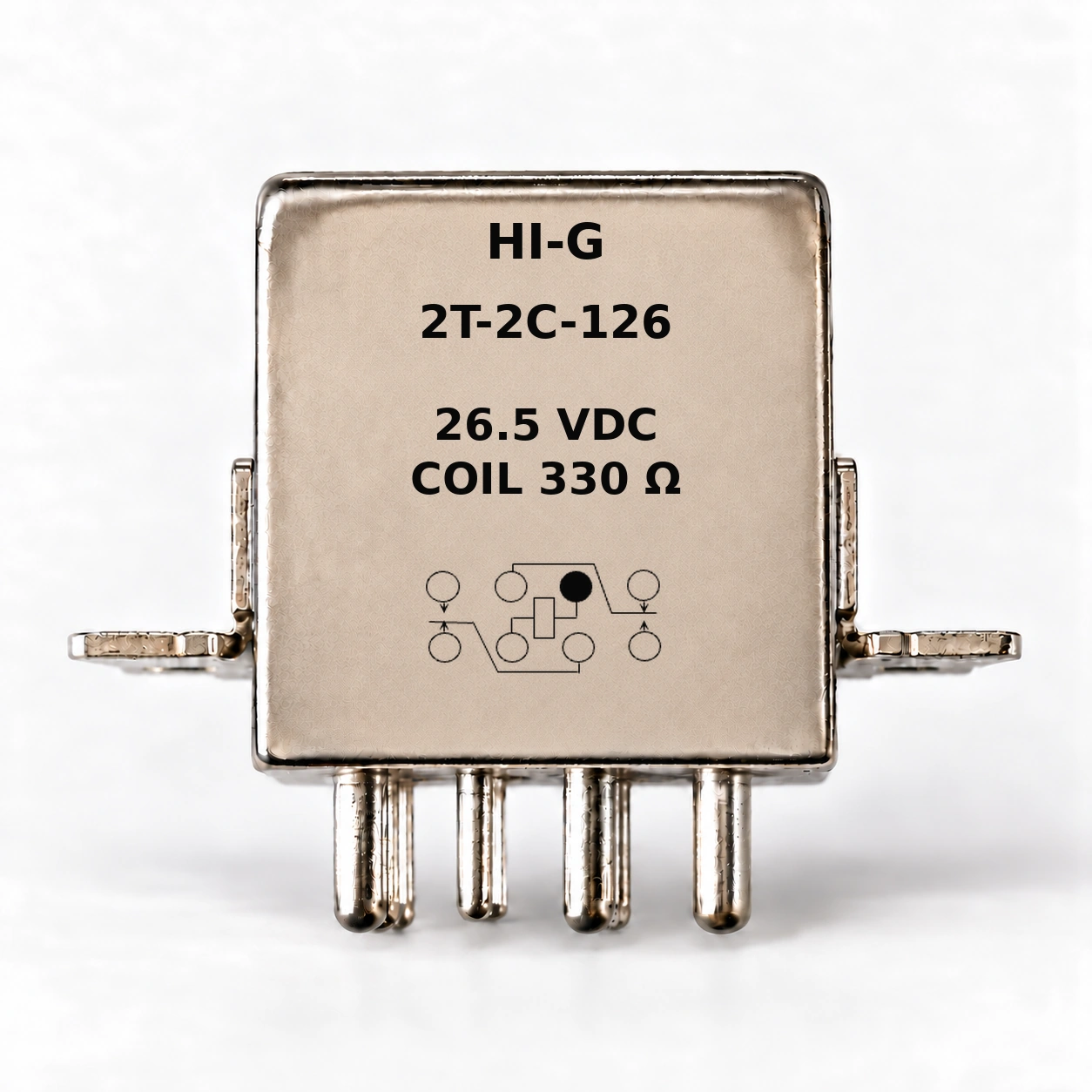 2T-2C-126 — HI-G relay with 26.5 Vdc, 330 Ω coil and standard schematic