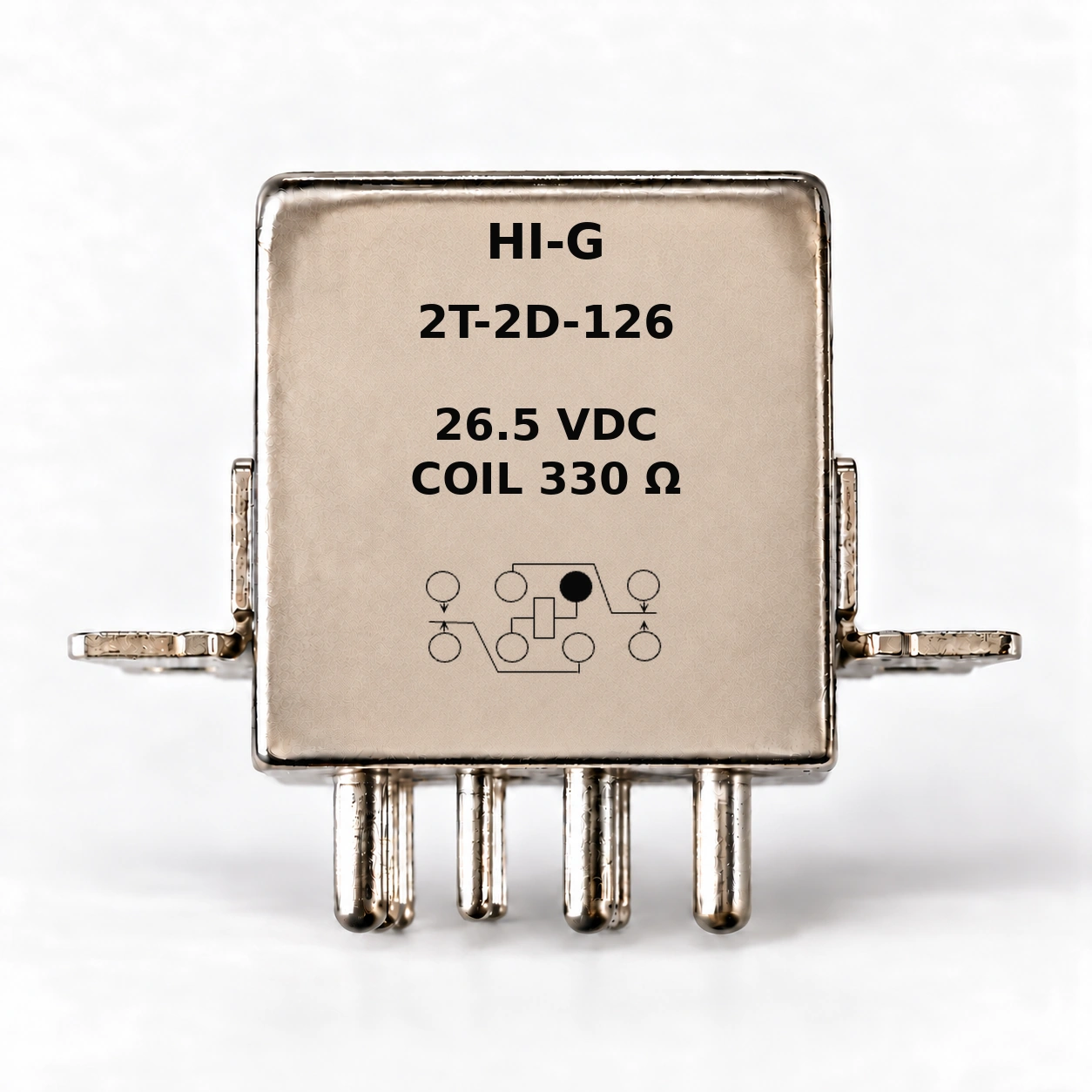 2T-2D-126 — HI-G relay with 26.5 Vdc, 330 Ω coil and standard schematic
