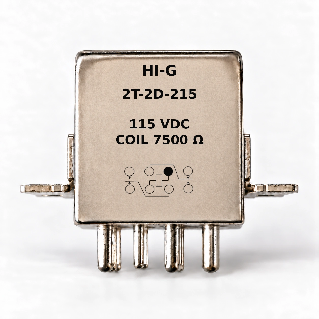2T-2D-215 — HI-G relay with 115 Vdc, 7500 Ω coil and standard schematic