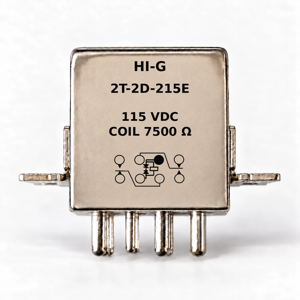 2T-2D-215E — HI-G relay with 115 Vdc, 7500 Ω coil and suppressor schematic