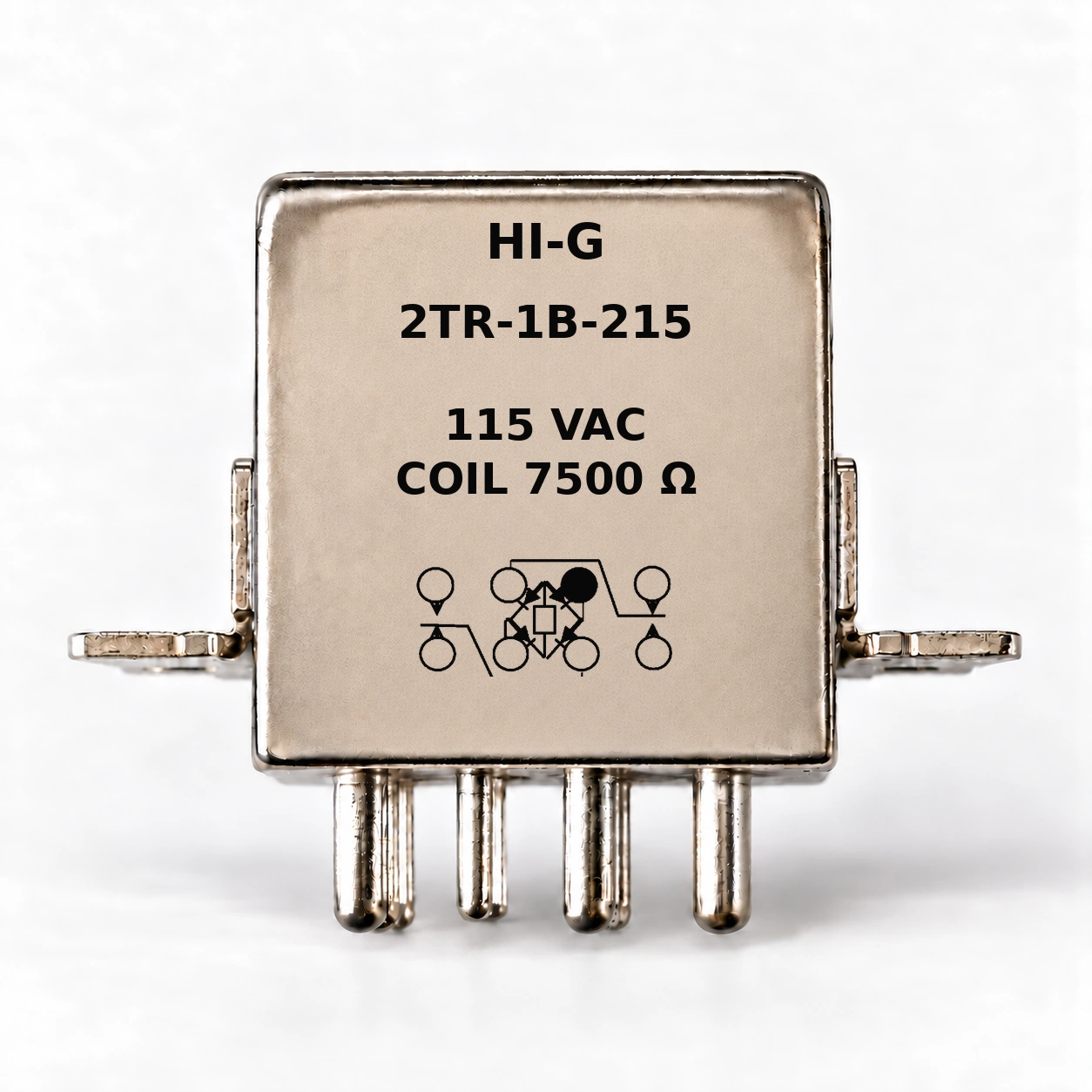 2TR-1B-215 — HI-G relay with 115 Vac, 7500 Ω coil and bridge rectifier schematic