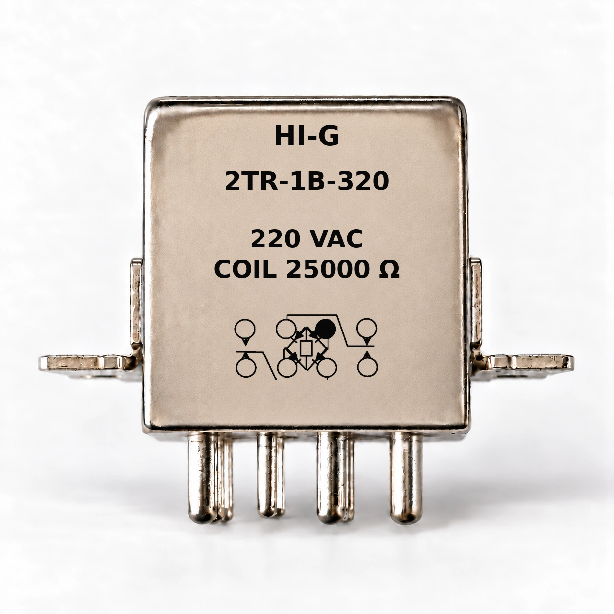 2TR-1B-320 — HI-G relay with 220 Vac, 25000 Ω coil and bridge rectifier schematic