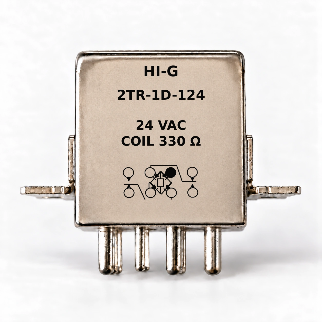 2TR-1D-124 — HI-G relay with 24 Vac, 330 Ω coil and bridge rectifier schematic