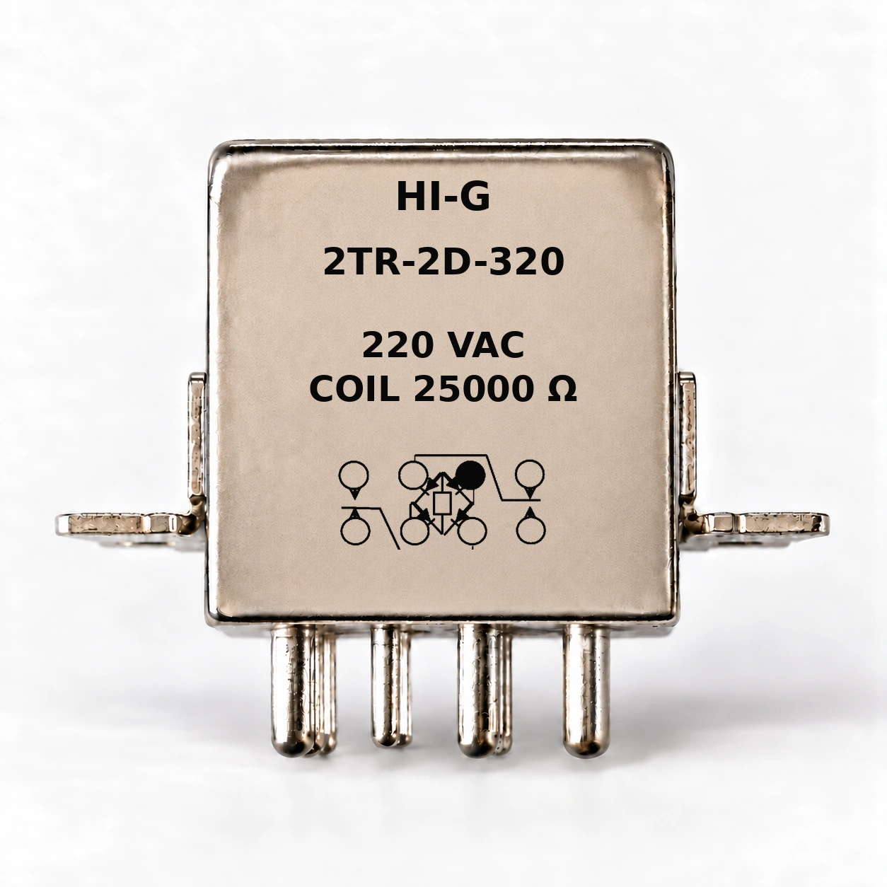 2TR-2D-320 — HI-G relay with 220 Vac, 25000 Ω coil and bridge rectifier schematic