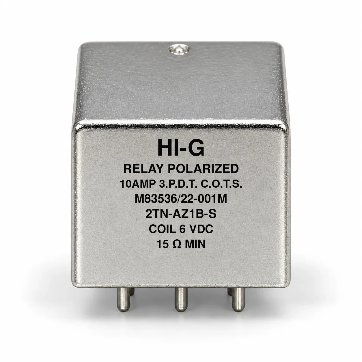 2TN-AZ1B-S — M83536/22-001M; 2TN relay with 6 Vdc coil, solder pins and no mounting flange