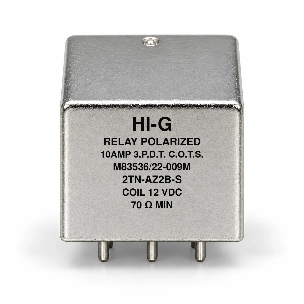 2TN-AZ2B-S — M83536/22-009M; 2TN relay with 12 Vdc coil, solder pins and no mounting flange