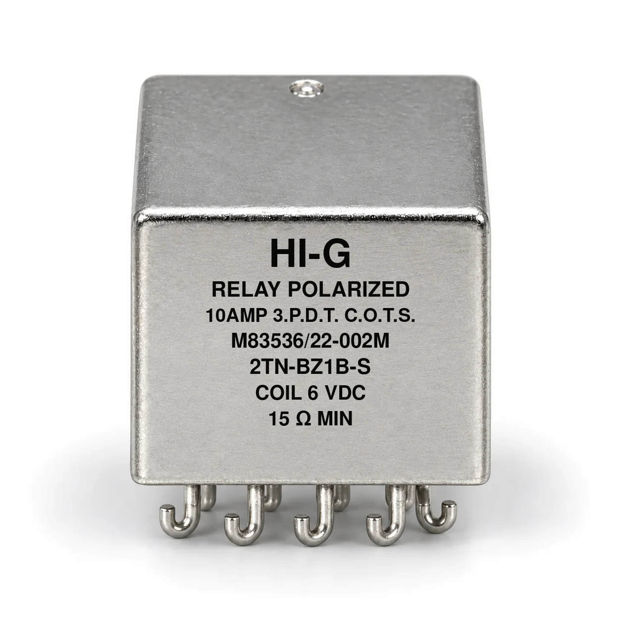 2TN-BZ1B-S — M83536/22-002M; 2TN relay with 6 Vdc coil, solder hooks and no mounting flange