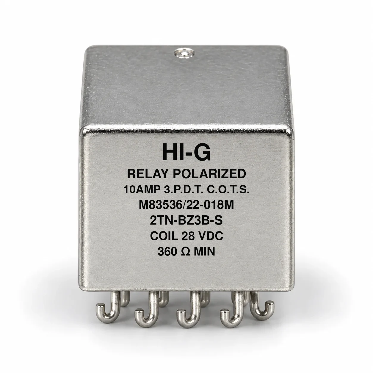 2TN-BZ3B-S — M83536/22-018M; 2TN relay with 28 Vdc coil, solder hooks and no mounting flange